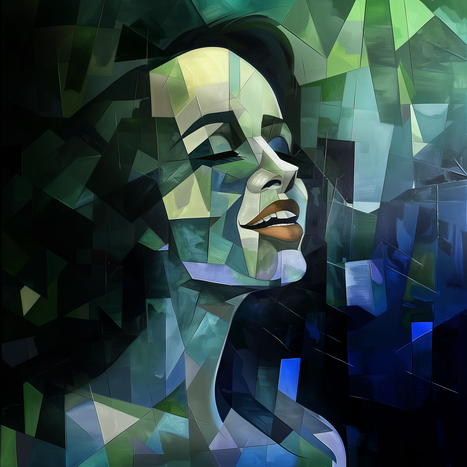 Immagine di una testa femminile, visualizzata dall'intelligenza artificiale, che esprime la sensazione di sollievo nel riprendere il controllo della vita con un trattamento efficace dell'emicrania.