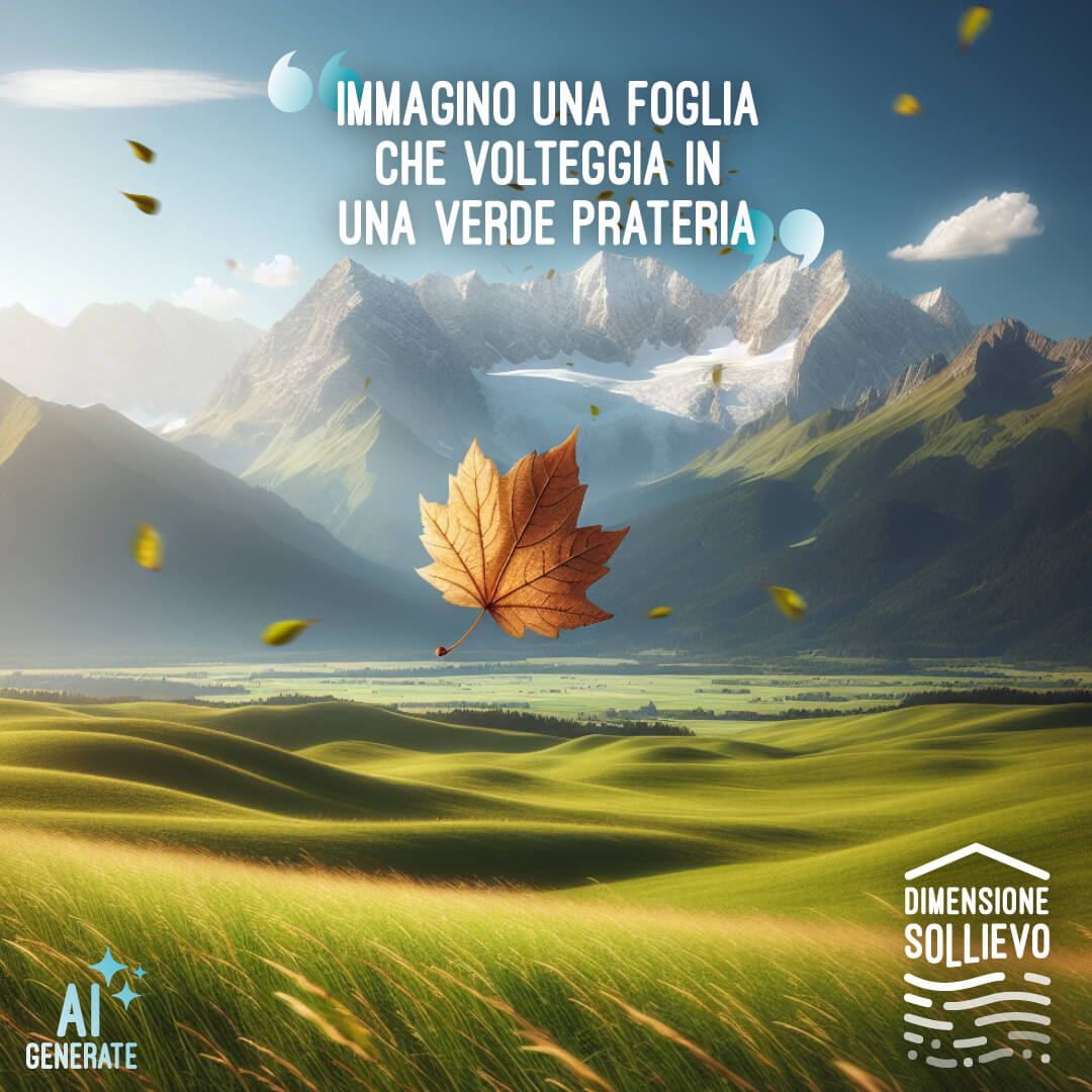Immagino una foglia che volteggia in una verde prateria